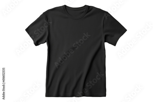 Plain Black T-Shirt Mockup Design with Front and Rear View, Isolated on Transparent Background. AI