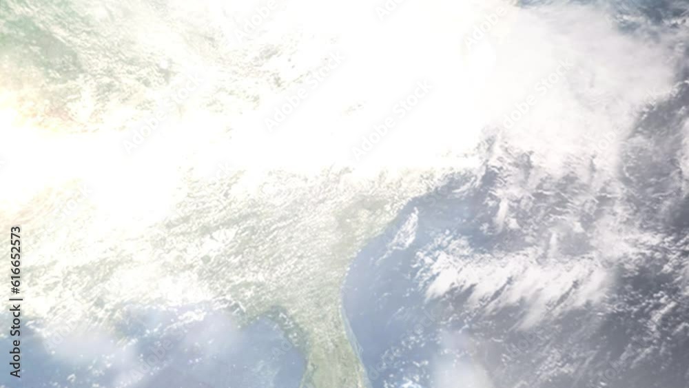 Zoom in from space and focus on Lexington, South Carolina, USA. 3D Animation. Background for travel intro. Elements of this image furnished by NASA Zoom in from space and focus on Lexington, South Carolina, USA. 3D Animation. Background for travel intro. Elements of this image furnished by NASA
