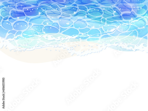 波打ち際のフレームのイラスト