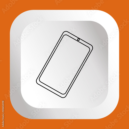 smartphone icon on white and orange background, smartphone icon,vector illustration