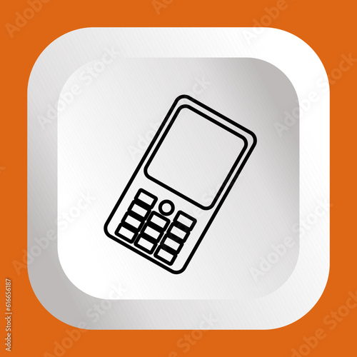 Mobile Phone Line Icon Smartphone 