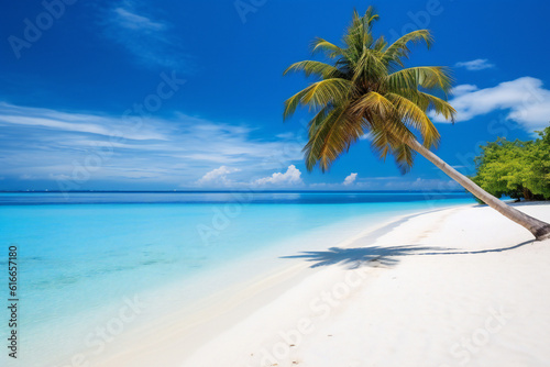 Beautiful Beach with Palm Tree © PHdJ