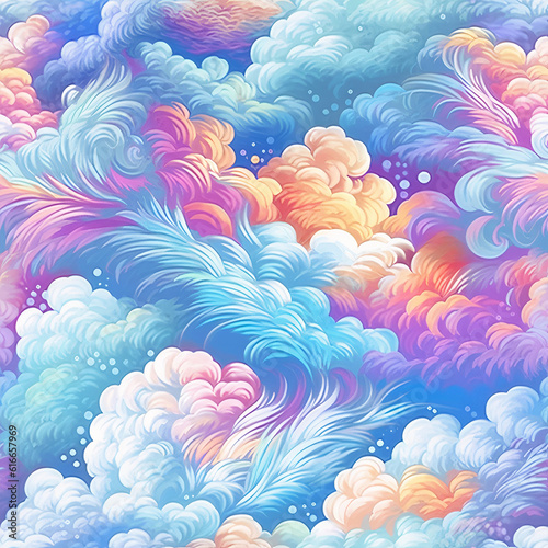 seamless background with clouds Ai generative