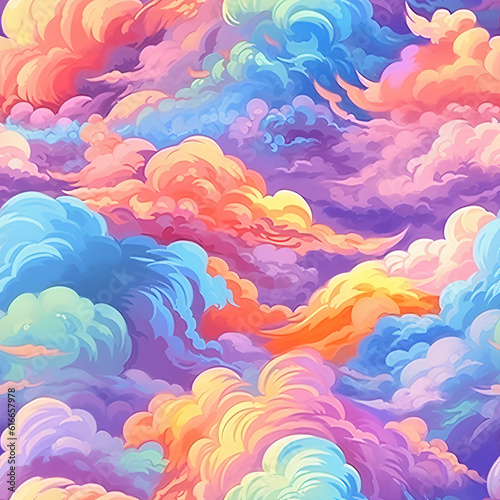 seamless background with clouds Ai generative