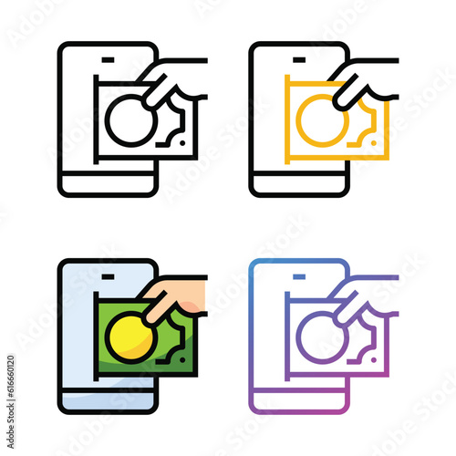 Mobile payment icon design in four variation color