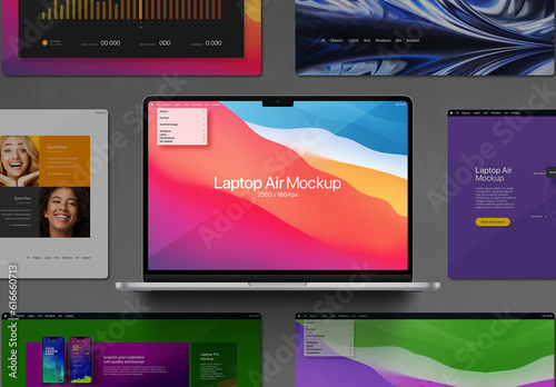Laptop Air Mockup Presentation Screen Set