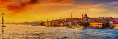 Istanbul panoramic view Turkey - Generative AI