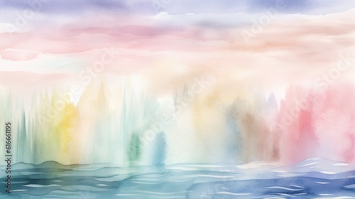 Soft pastel watercolor strokes for a dreamy atmosphere