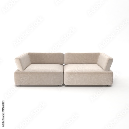 Furniture for modern room interior , Comfortable sofa on white background. Furniture, interior object, stylish sofa, 3d Rendering