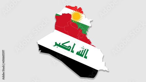 Foto Map of Iraqi Kurdistan and map of Iraq