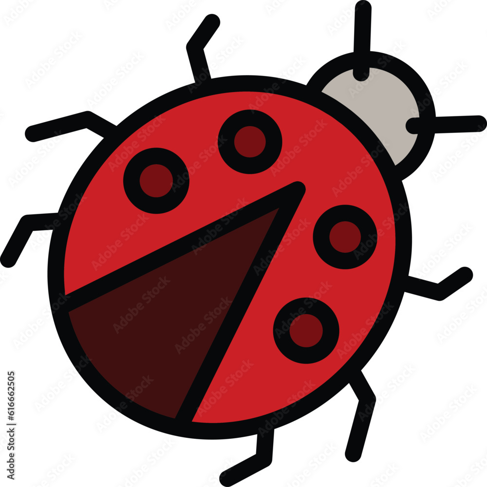 Ladybird shiny icon. Outline Ladybird shiny vector icon for web design isolated on white background color flat Ladybird shiny icon. Outline Ladybird shiny vector icon for web design isolated on white background color flat
