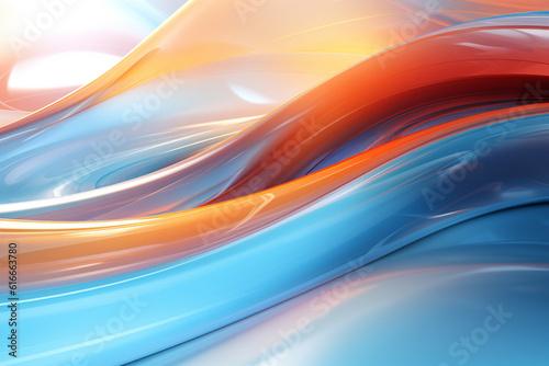 Abstract wavy colorful background. Smooth colored waves and lines. Generative AI