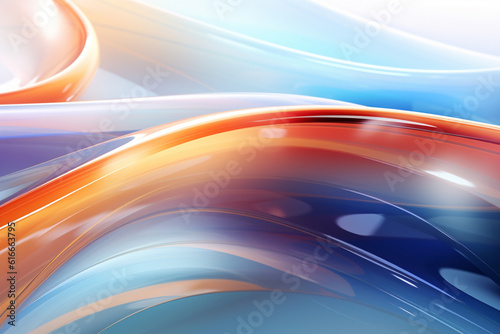 Abstract wavy colorful background. Smooth colored waves and lines. Generative AI