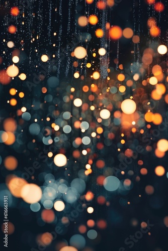abstract bokeh lights on dark background, created with generative ai