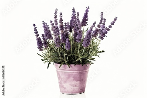 Beautiful Purple Flower Plant in Isolation on a White Background. Generative AI illustrations