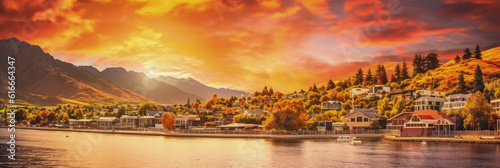 Queenstown panorama New Zealand - Generative AI