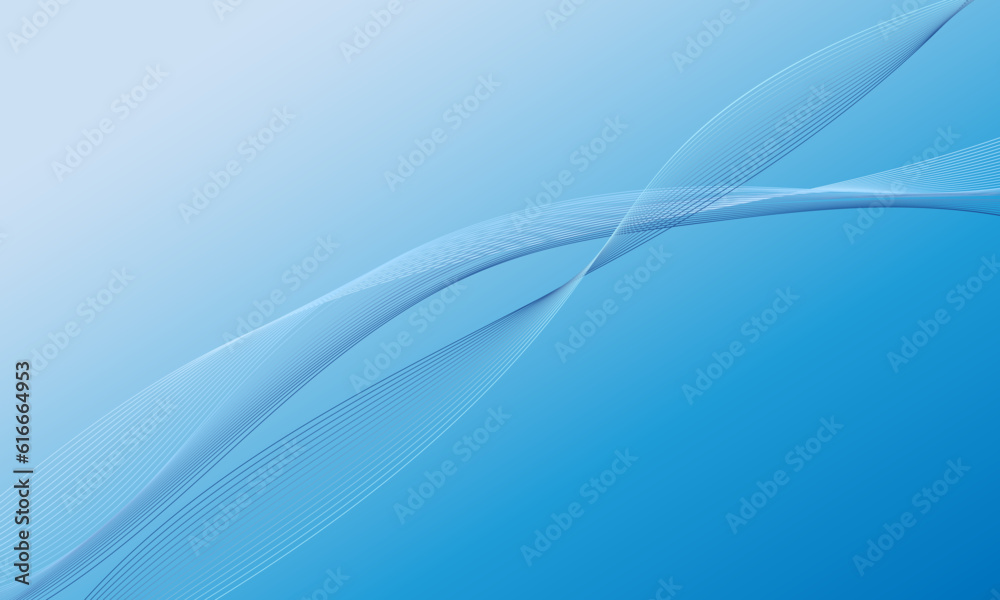 Fototapeta premium blue curves wave lines soft gradient abstract background