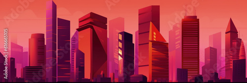 Singapore city panorama  urban landscape. Business travel and travelling of landmarks. Illustration  web background. Buildings silhouette - Generative AI