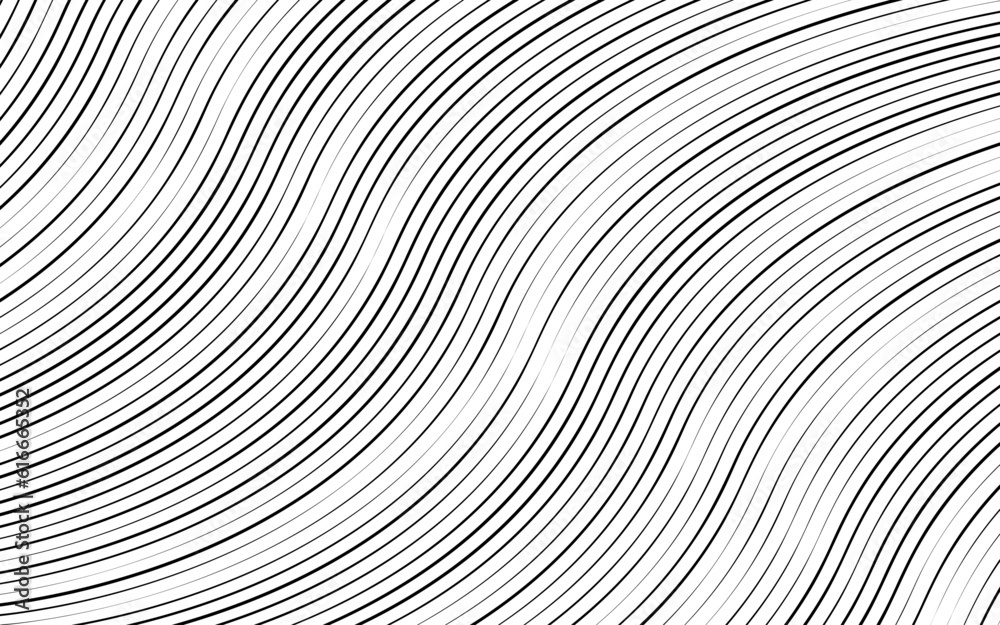 Vector illustration of smooth wavy lines background, lining wallpaper