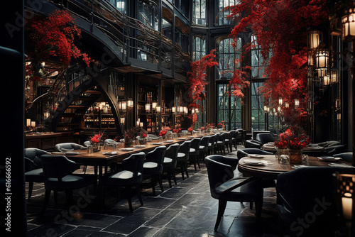 expensive luxury restaurant with fascinating atmosphere Generative AI