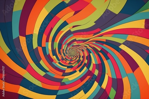 retro and vintage psychedelic poster with hypnotic spiral patterns, created with generative ai