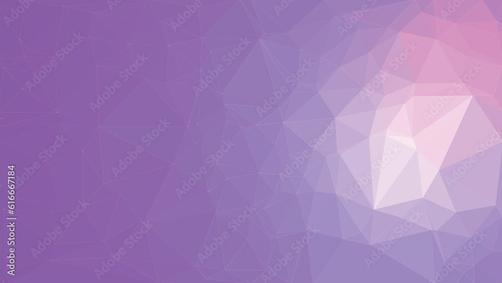 Pale Purple Abstract triangle low poly pattern with same tone line mesh and connected dots, polygonal geometric color, Technology concept background, Vector for Web, Mobile Interfaces or Print