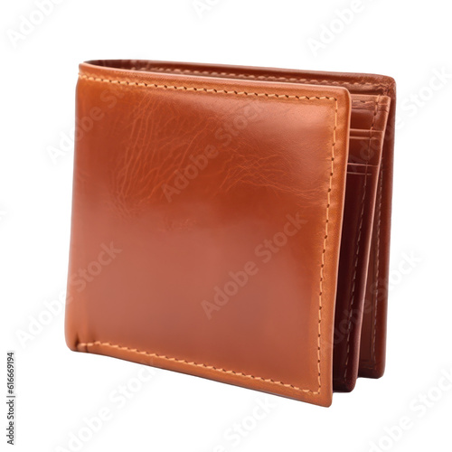 Wallet isolated on transparent background. Leather wallet isolated on transparent background. Generative AI.
