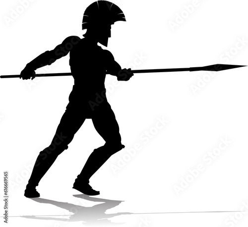 Spartan Silhouette Gladiator Trojan Greek Warrior
