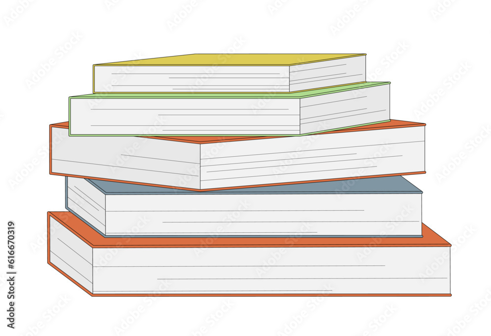 Stack of books isolated on a white background. Back to school. Education vector illustration. Stack of books isolated on a white background. Back to school. Education vector illustration.