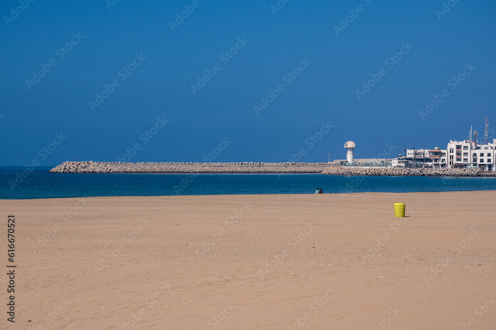 Playa de Agadir, en la costa atlántica de Marruecos, en el noroeste de África