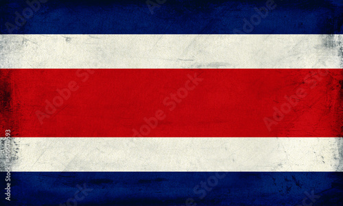 Grunge Flag of Costa Rica. Grunge texture.