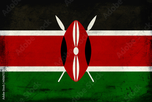 Grunge Flag of kenya. Grunge texture.