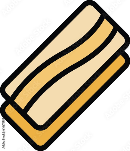 Macaroni lasagne icon outline vector. Lasagna pasta. Italian food color flat