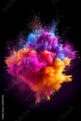 Color Powder Explosion - Abstract Powder Splatted Background