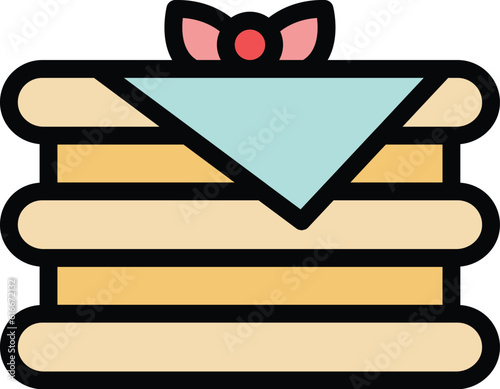 Recipe lasagna icon outline vector. Lasagne pasta. Italian food color flat