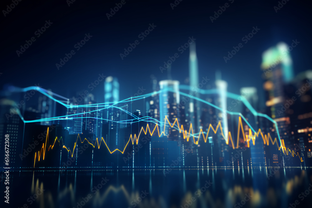 Perspective view of stock market growth