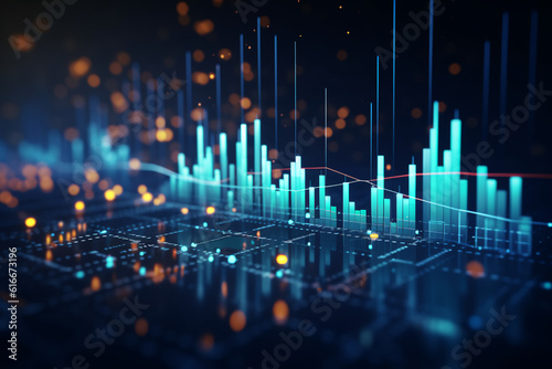 Perspective view of stock market growth