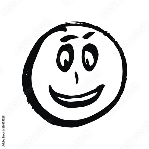 Smile icon vector. Face emoticon sign joy