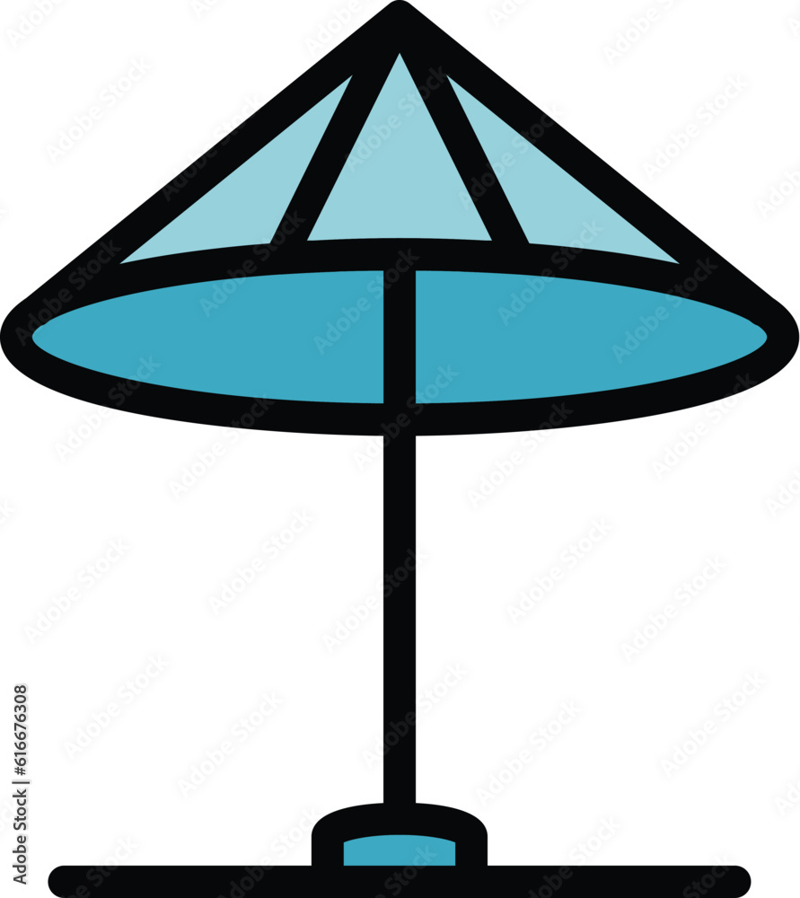 Beach umbrella icon outline vector. Sea sun parasol. Summer holiday umbrella color flat Beach umbrella icon outline vector. Sea sun parasol. Summer holiday umbrella color flat