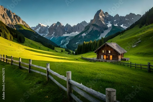 alpine meadow in the mountains generated ai