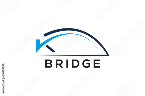 Letter K Bridge logo design vector template
