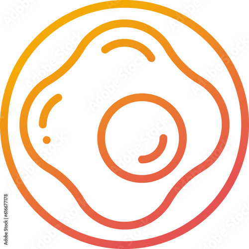 fried egg gradient line icon