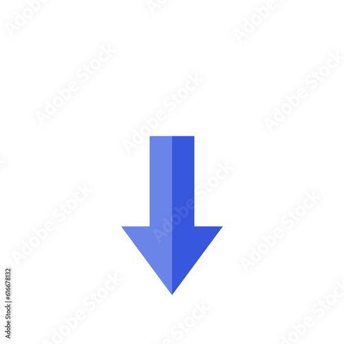 Blue download arrow in a cloud