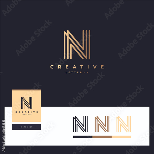 Letter n logotype vector designs