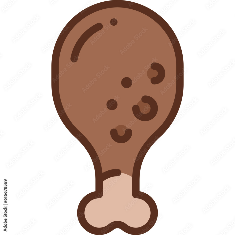 chicken leg two tone icon chicken leg two tone icon