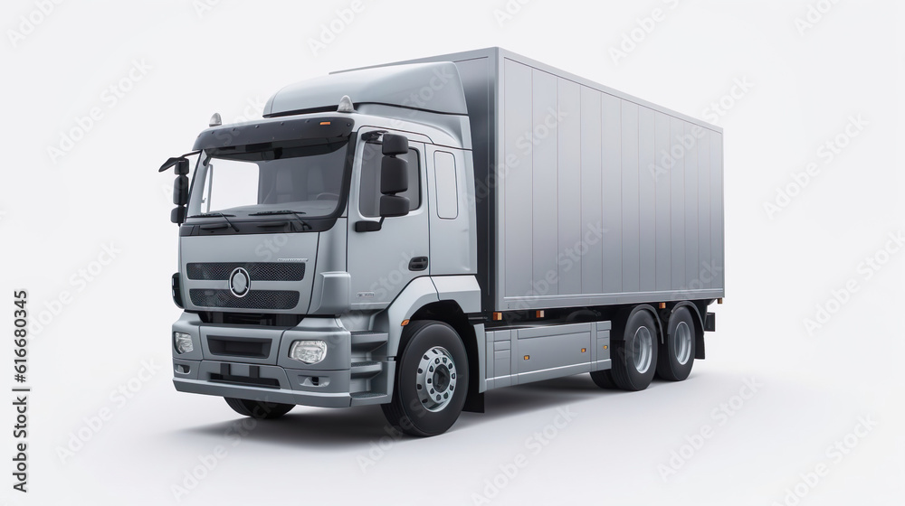 cargo truck isolated on white