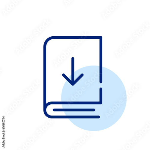 Electronic book download to a device. Pixel perfect, editable stroke icon