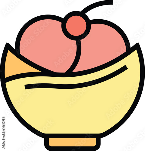 Fruit gelato icon outline vector. Sweet gelato. Summer ice cream color flat