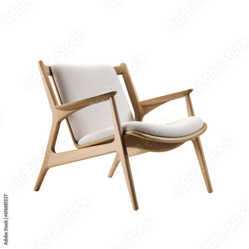 Modern accent chair, armchair isolated on transparent background 