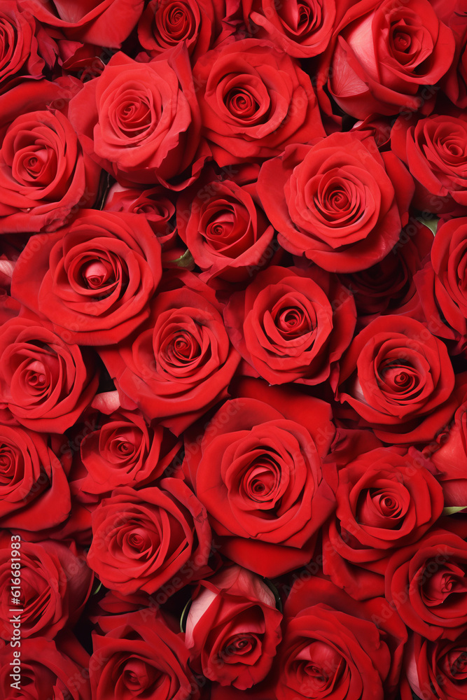 A seamless collage of lush red roses A seamless collage of lush red roses